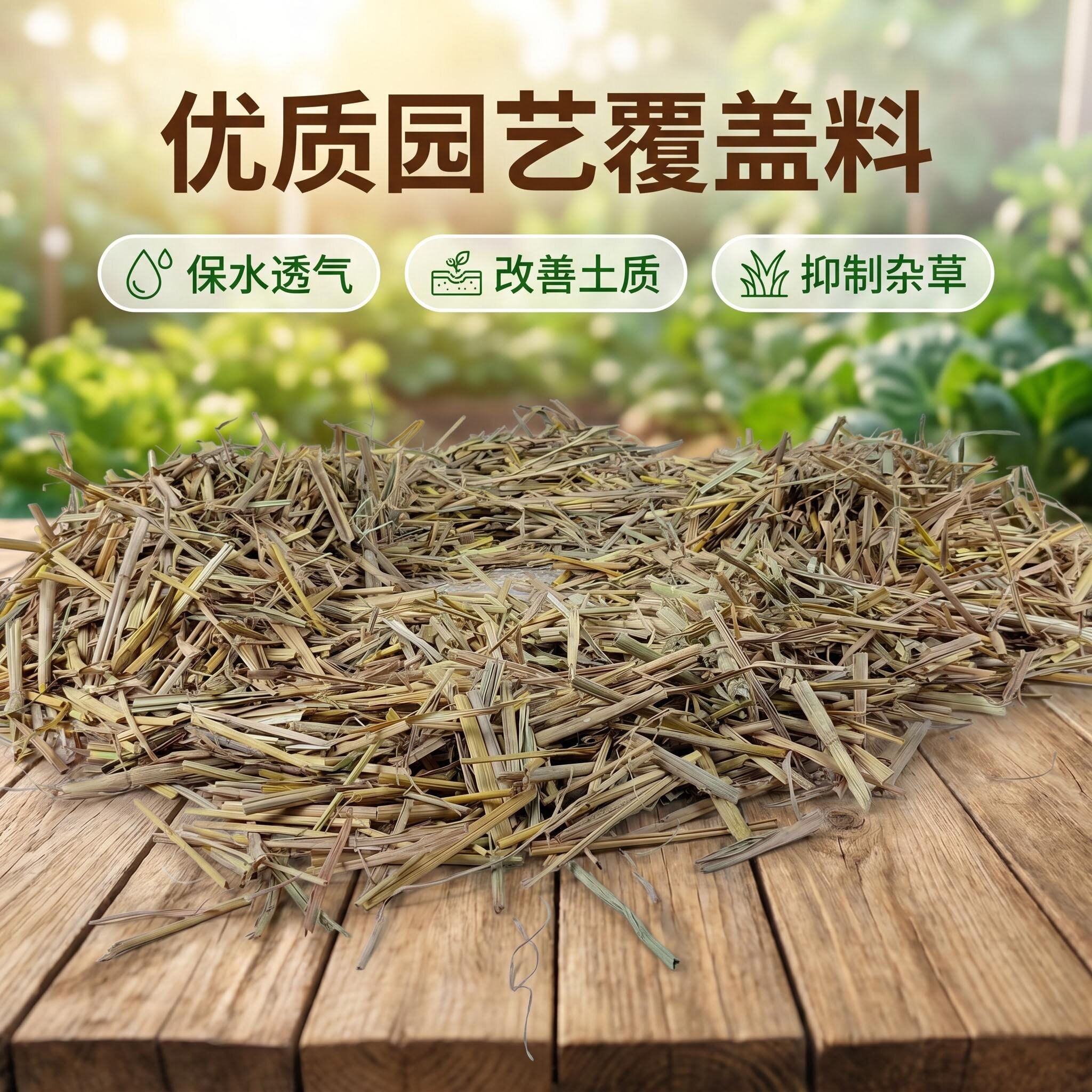 碎大米稻草段铺设花盆育苗盆覆盖