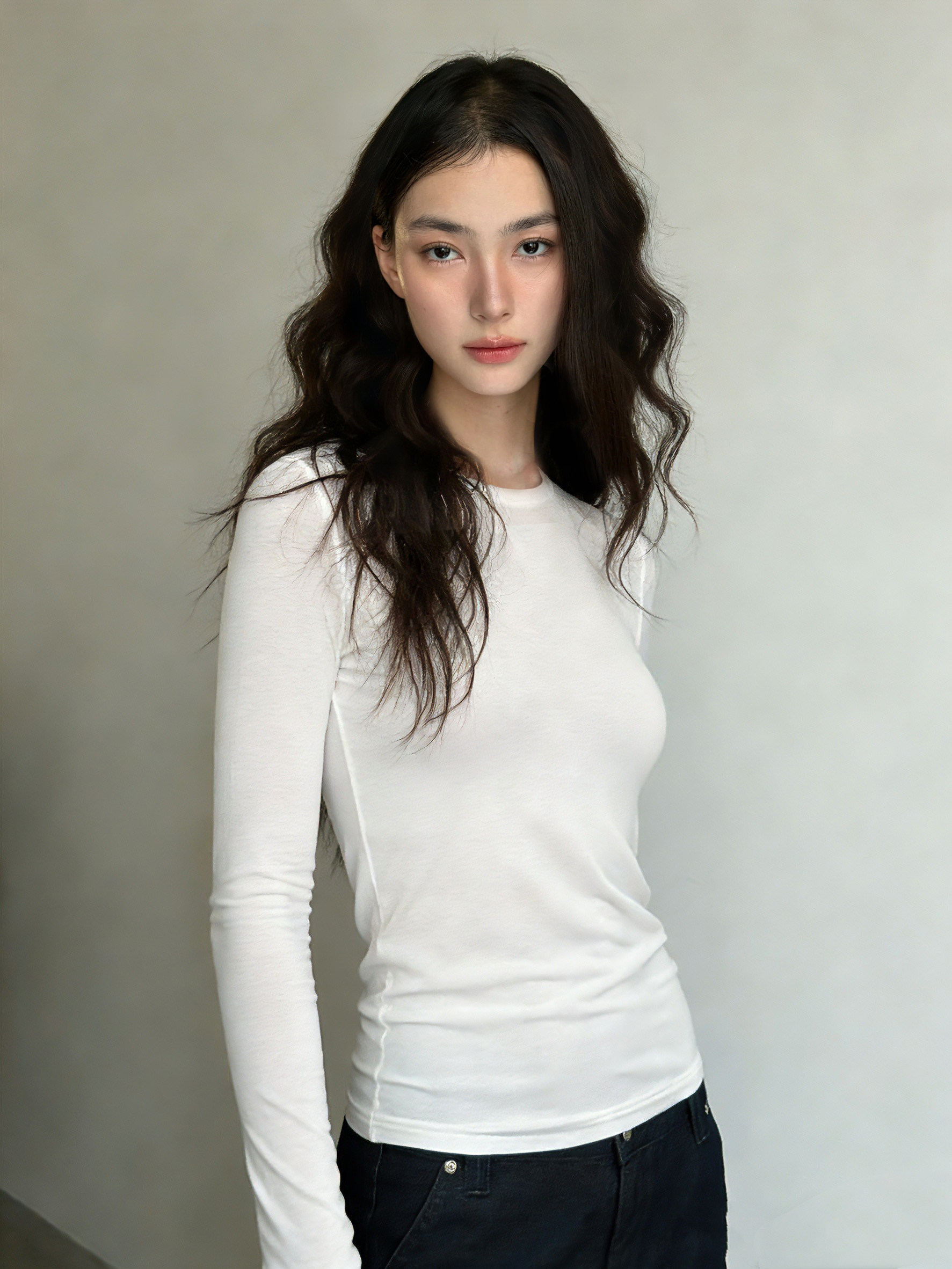 魔力T！媲美ROW天丝羊毛针织修身弹力正肩长袖T恤 裸感轻盈面膜T,女装/女士精品,T恤,淘宝优惠券,粉丝福利购,淘宝优惠卷