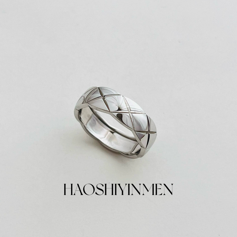 高定款S925通体纯银菱格纹戒指女轻奢高级感小香风戒指,饰品/流行首饰/时尚饰品新,银饰戒指,淘宝优惠券,粉丝福利购,淘宝优惠卷