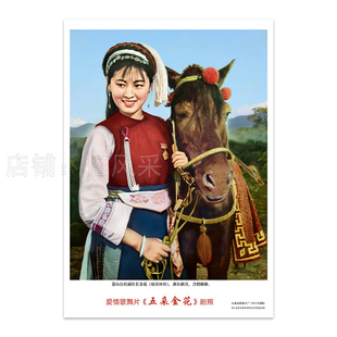 电影五朵金花剧照高清怀旧经典影视70年代老式挂画客厅书房装饰画