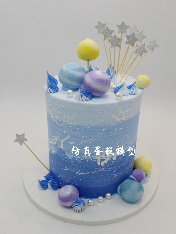 新款仿真蛋糕模型创意加高奶油鲜花生日假蛋糕 节日样品摄影道具