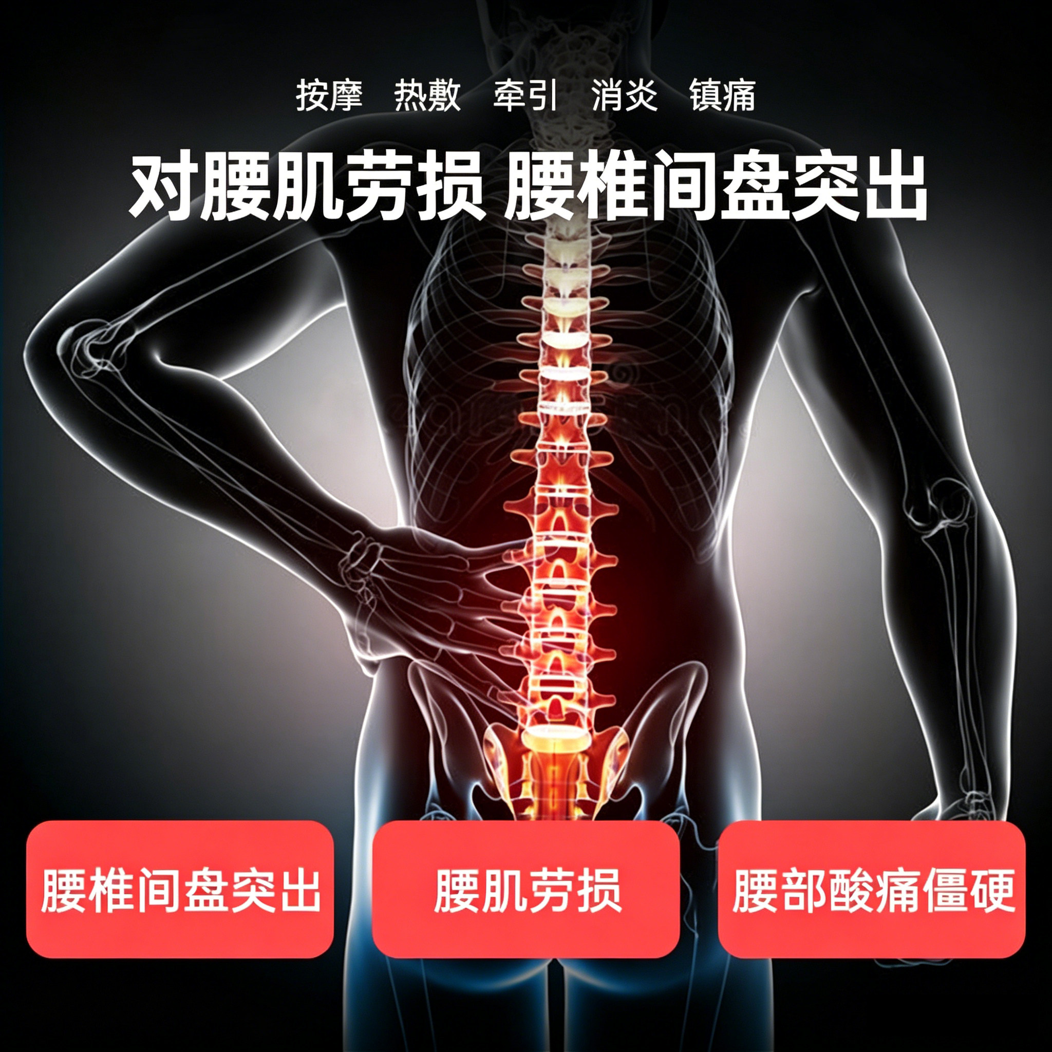 腰椎间盘突出治疗器牵引腰肌劳损理疗仪腰部腰疼舒缓按摩护腰神器