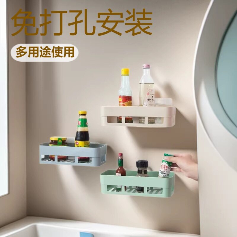 浴室壁挂式置物架免打孔吸壁洗漱用品储物架厕所卫生间收纳架