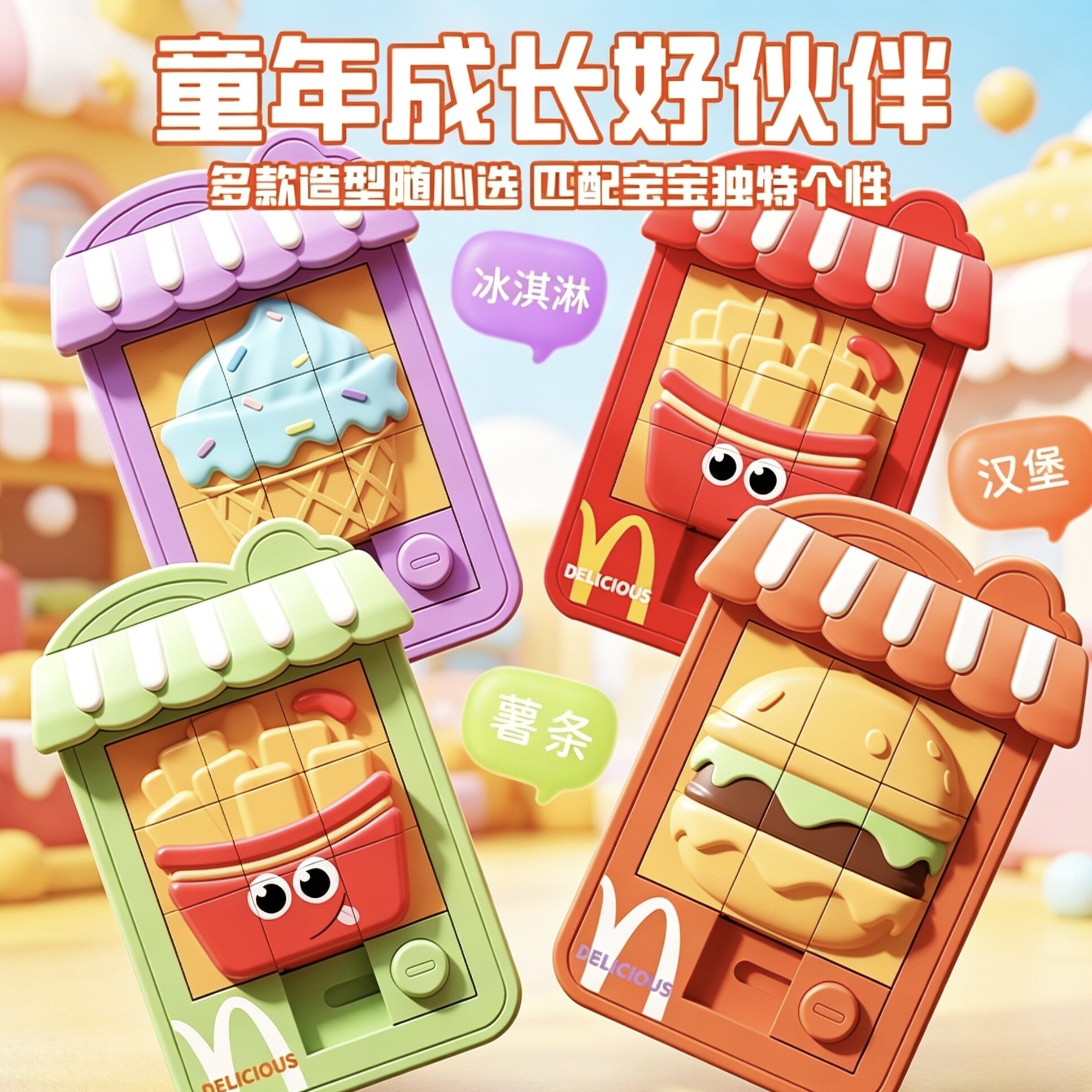卡通华容道滑动拼图板儿童益智玩具小学逻辑思维训练九宫格3到6岁