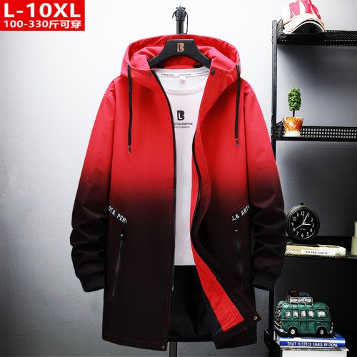 百搭连帽青年加肥大码风衣潮流