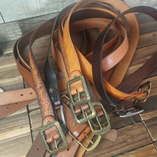 库存尾货清仓真皮男士 腰带头层牛皮树膏皮3.8皮带男 合金扣针扣裤