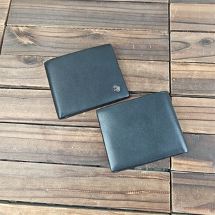 品牌专柜库存男士真皮短款钱包外贸原单头层牛皮横款钱夹票夹清仓