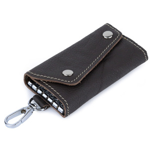 清仓男士真皮钥匙包收纳荔枝纹头层牛皮简约锁匙包软皮女士钥匙扣