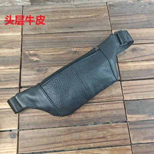 头层牛皮单肩斜挎包真皮腰包男包胸包软皮 外贸库存尾货清仓男士