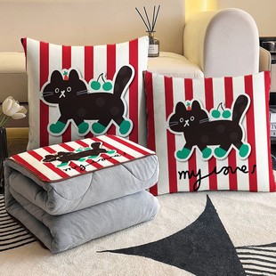 抱枕被子两用二合一办公室午睡毯子个性 卡通车载车用护腰靠垫四季