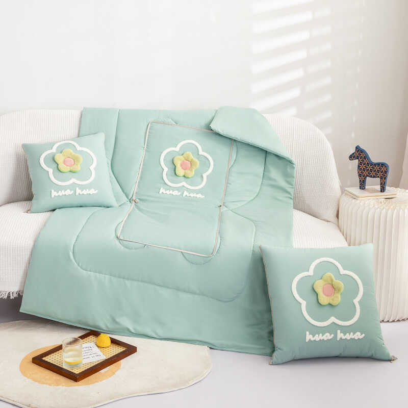 小花花抱枕被子两用可折叠