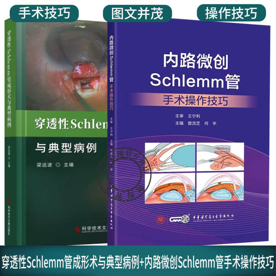 穿透性Schlemm管成形术与典型病例+内路微创Schlemm管手术操作技巧2册 眼科学医学书籍 青光眼眼外科手术 显微外科学