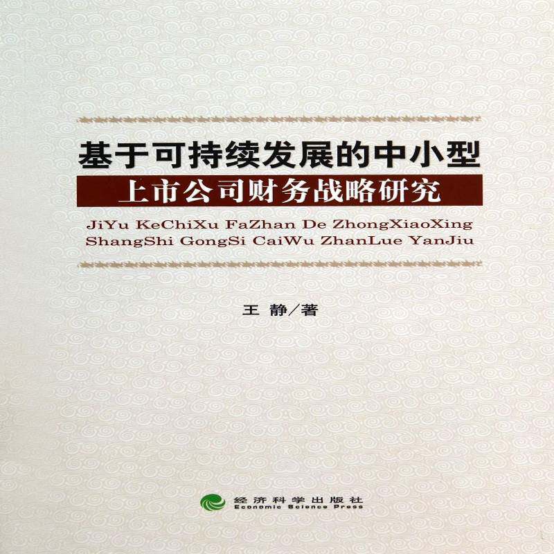 基于可持续发展的中小型上市公司财务战略研究 王静 中小企业上市公司企业管理财务管青年管理书籍经济科学出版社