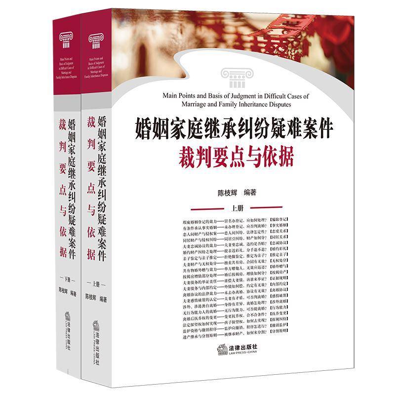 婚姻家庭继承纠纷疑难案件裁判要点与依据 陈枝辉 婚姻家庭纠纷案例中国继承法民事法官律师法律书籍法律出版社