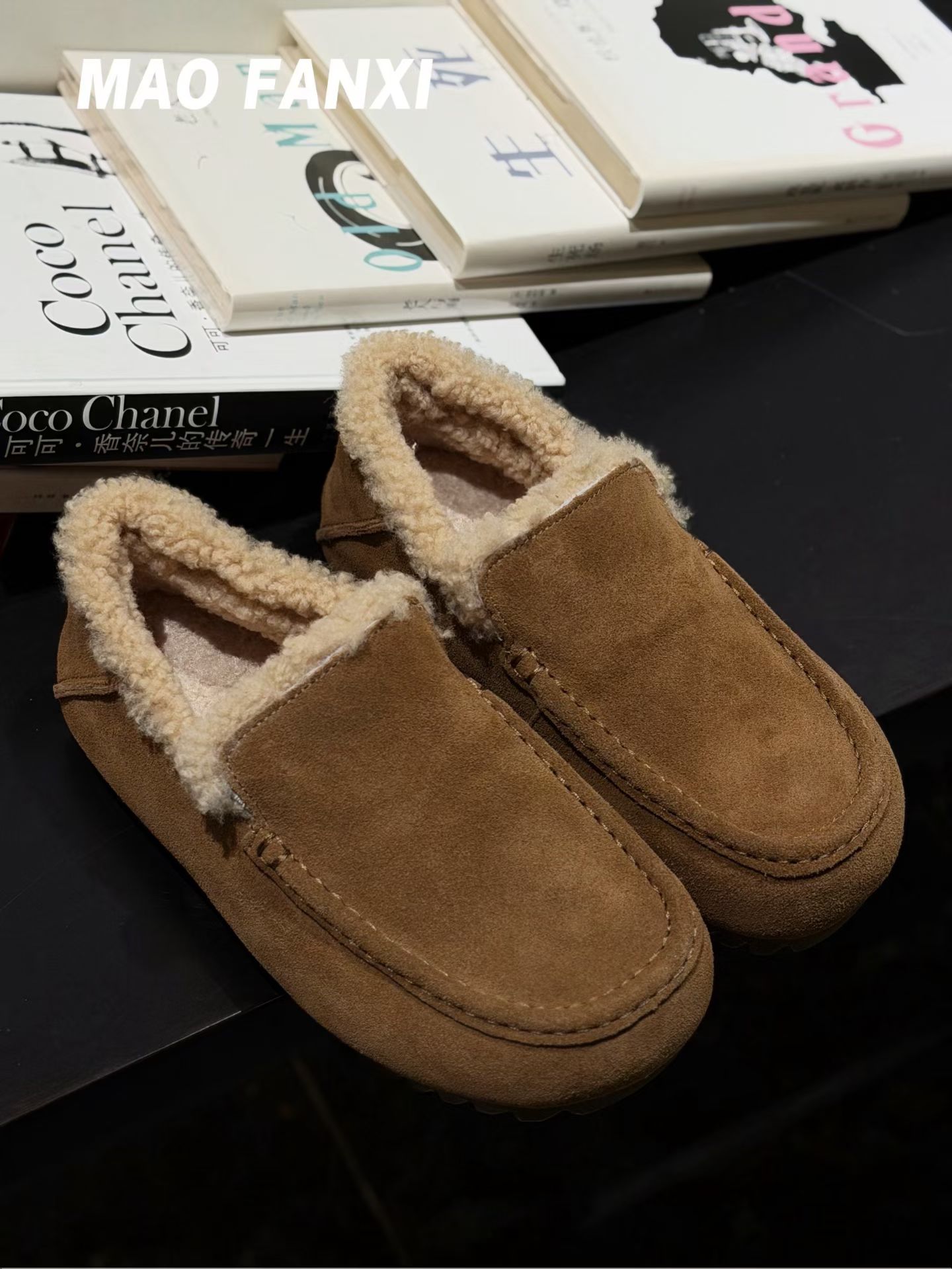 MFX M558-85欧货韩系女鞋2025冬真皮圆头韩系羊毛勃肯鞋