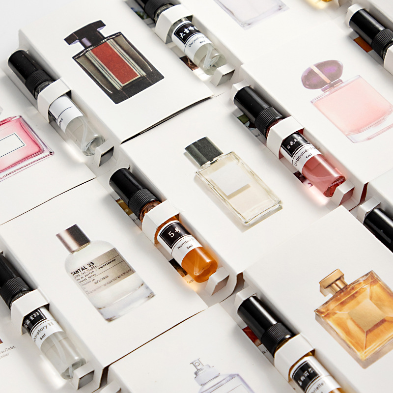 5ml小众跨境q版香水小样男女士高定复刻卡片试管持久试用装