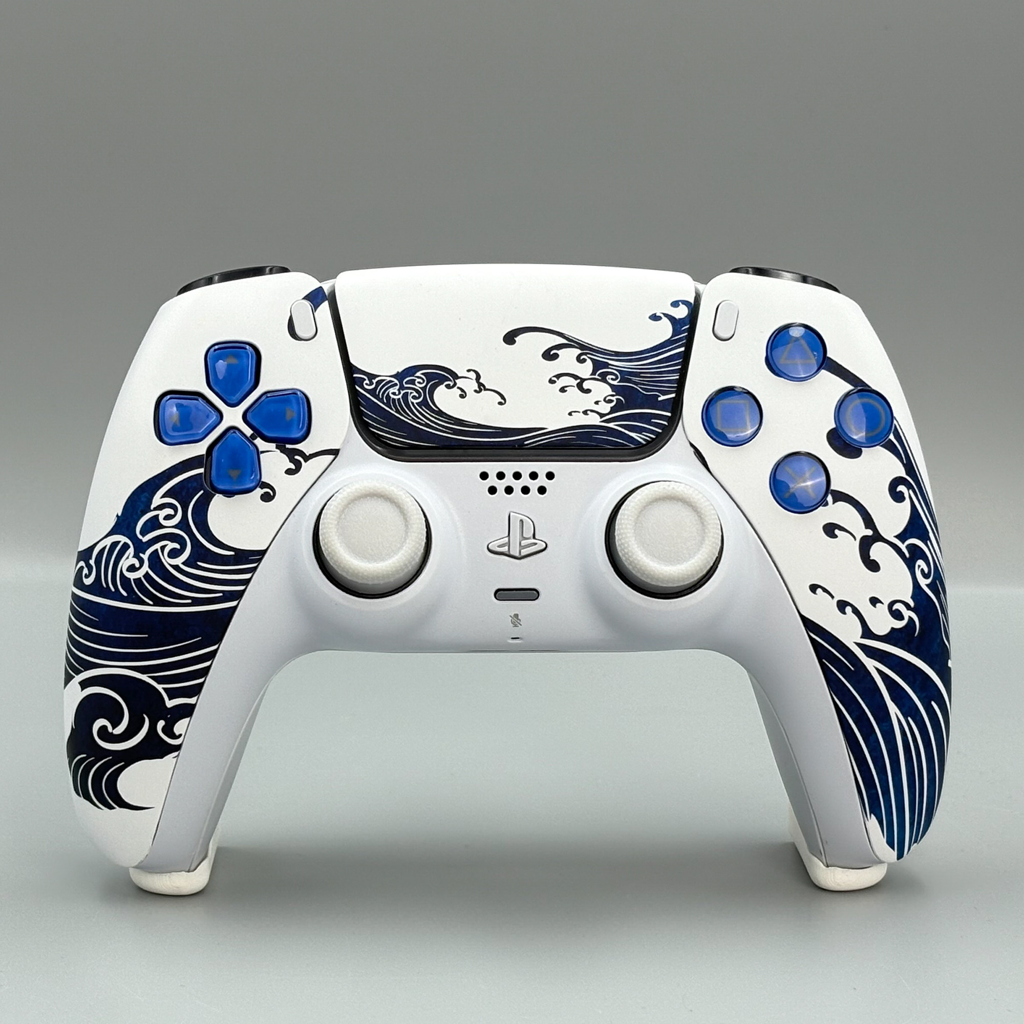 PS5手柄tmr电磁摇杆游戏原装DIY改装手柄ds5二手PC海浪主题手把