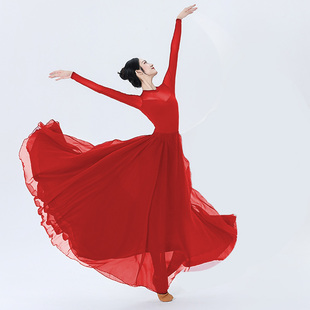 大裙摆如愿演出服女美丽中国舞蹈服装女现代舞古典长裙万疆扇子舞