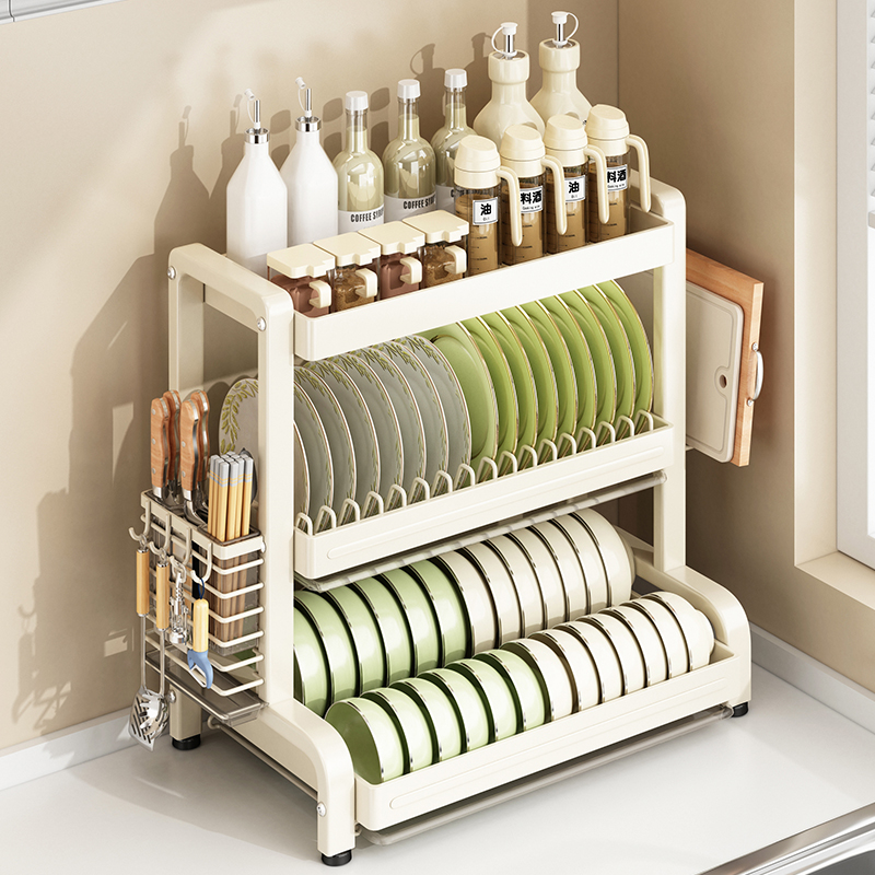 碗碟调料收纳一体架多功能沥水架