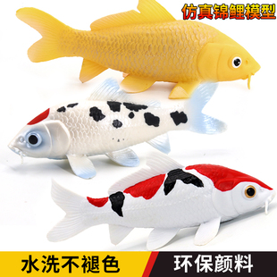 仿真海洋动物锦鲤模型鲤鱼鲫鱼鲨鱼玩具河豚三文鱼儿童认知礼物