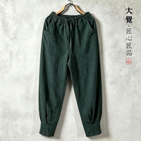 Original linen spring and autumn tight-fitting men's pants, loose skinny pants, Republic of China casual pants, Chinese-style cotton and linen plus-size Harem pants thumbnail 4