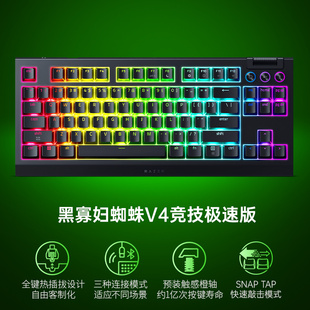 Razer雷蛇黑寡妇蜘蛛V4竞技极速版三模热插拔电脑电竞机械键盘