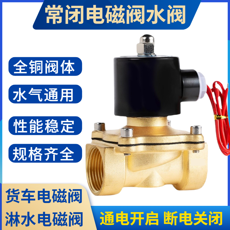 常闭电磁阀4分6分1寸气阀1.5寸2寸AC220VDC24V12v自来水开关阀门 标准件/零部件/工业耗材 气阀 原图主图