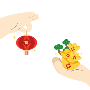 新年灯笼春节装饰静电玻璃贴纸马年场景布置窗花窗贴门贴公司酒店