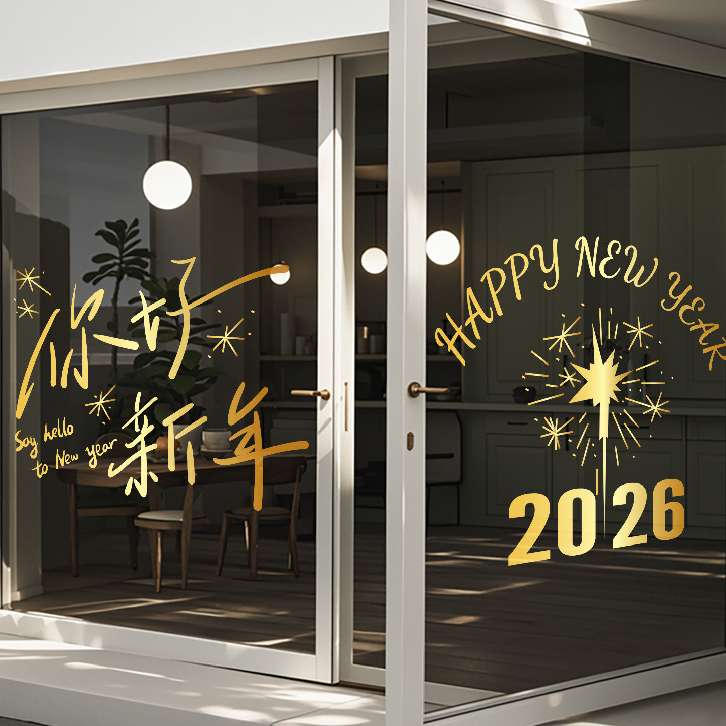 2026马年新年快乐窗花玻璃贴门贴纸春节商场橱窗ins装饰贴画窗贴,家居饰品,软装墙贴,淘宝优惠券,粉丝福利购,淘宝优惠卷