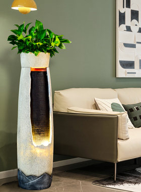 巧娜树脂招财现代客厅流水加湿器