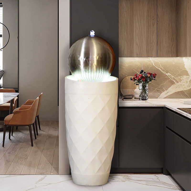 招财风水球落地北欧客厅流水摆件现代轻奢喷泉水景加湿器高档装饰