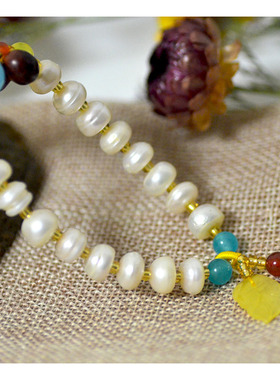 天然白色手串珍珠母贝情人节礼物