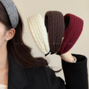 韩系高端毛线针织宽边发箍女2025新款 高颅顶发卡日常外戴秋冬发饰