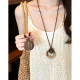 卫衣链波西米亚风配饰 复古长款 新中式 禅意圆环麻绳项链女2026新款