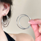 简约冷淡风双圈耳环耳圈女2026新款 潮耳饰气质高级大气显脸小耳钉