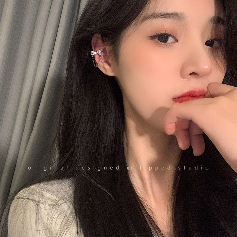 蝴蝶结流苏耳夹女无耳洞耳环2025年新款个性耳饰轻奢高级感耳骨夹,饰品/流行首饰/时尚饰品新,耳环,淘宝优惠券,粉丝福利购,淘宝优惠卷