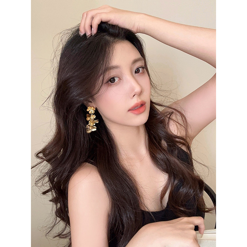 金色花朵流苏银针耳环女复古夸张气质耳钉耳坠轻奢小众高级感耳饰,饰品/流行首饰/时尚饰品新,耳环,淘宝优惠券,粉丝福利购,淘宝优惠卷