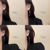 高级感素圈S925银针耳圈女2026新款 圈圈耳环气质圆圈耳钉耳饰 爆款