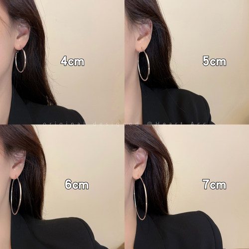 冷淡风素圈圈圈银针耳圈