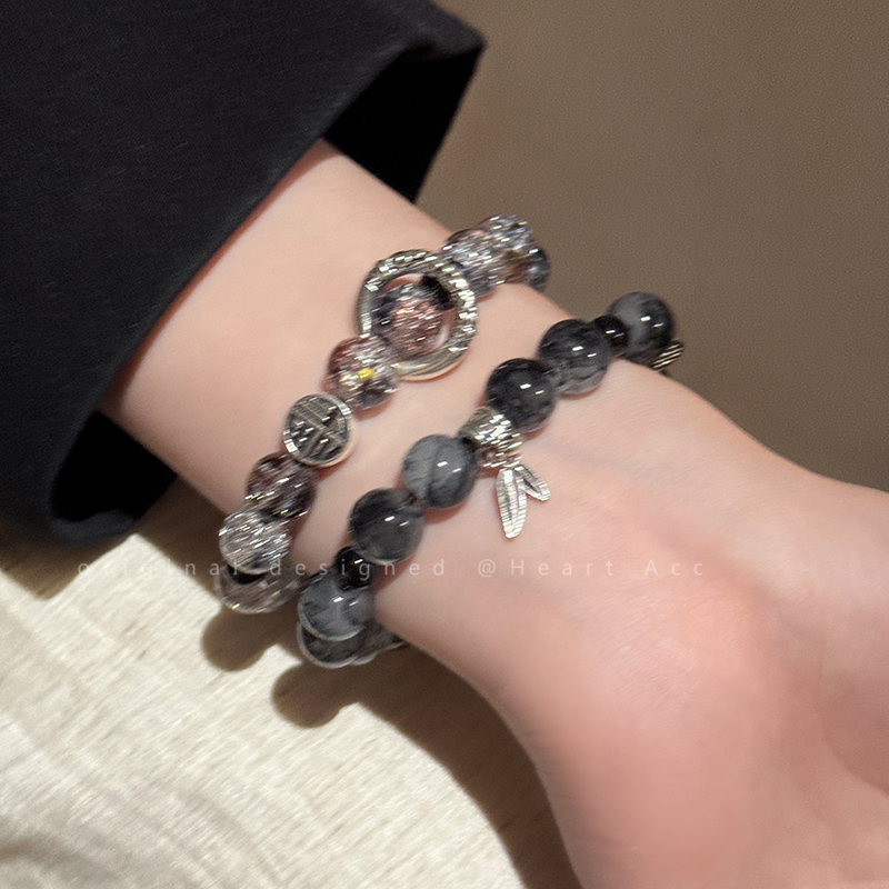 墨川~琉璃串珠手链女新中式国潮情侣手串古风百搭闺蜜叠戴手饰男