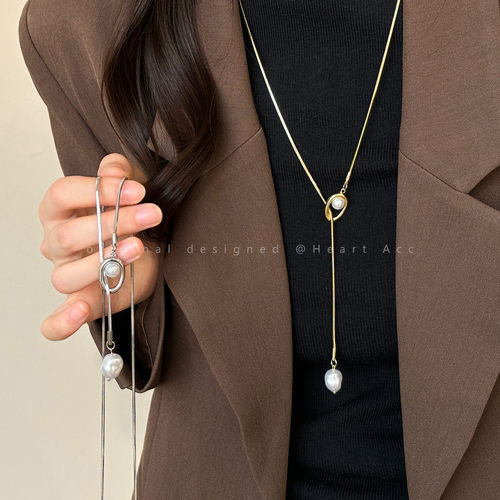 2025新款珍珠长款毛衣链