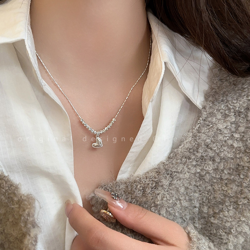 黑胆石锁骨链女简约冷淡风项链