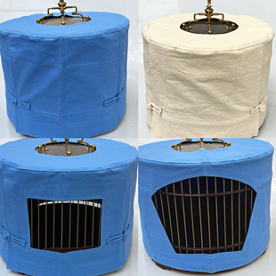 29.5圆笼笼衣手工制作水洗纯棉布白盘扣鸟笼笼衣笼罩子高度21