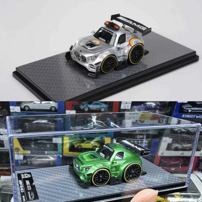 YM ERA Q 蛋车 1:64 奔驰 AMG GT3  Q车 合金 车模 彩虹 灰银