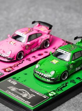Flame 1:64 保时捷 RWB 993 恐龙涂装 仿真合金汽车模型收藏