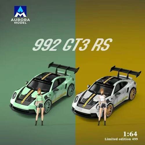 AM 1:64 保时捷 992 GT3 RS 合金汽车模型Aurora Model