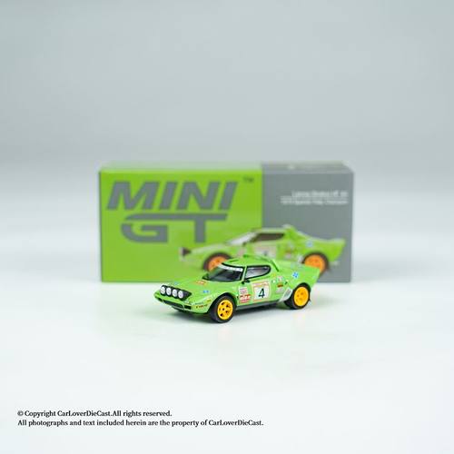 MINIGT 1:64 蓝旗亚 Stratos HF#4 绿色 小比例合金汽车模型#1050