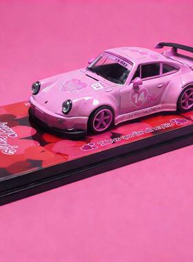 MC 1:64 保时捷RWB930GTWing宽体改装 情人节限定版合金汽车模型