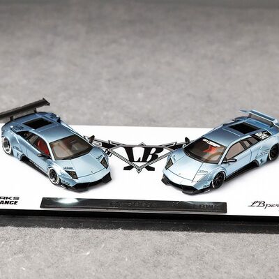 404Error 1 :64 LBWK 兰博基尼蝙蝠 双车套 冰蓝色树脂 汽车模型