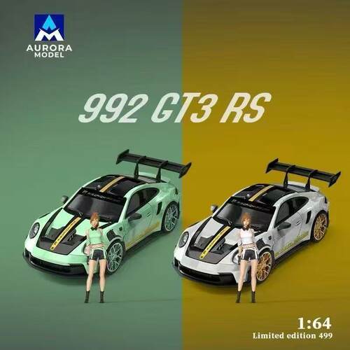 AM 1:64 保时捷 992 GT3 RS 合金汽车模型Aurora Model
